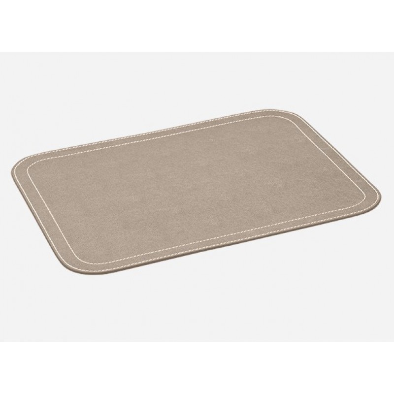 Set Di 6 Tovagliette In Pelle Lavabili Impermeabili – Doppia Faccia Beige/grigio, Antiscivolo, Rettangolari 30x43 Cm + 6 Sottobicchieri