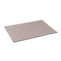 Set Di 6 Tovagliette In Pelle Lavabili Impermeabili – Doppia Faccia Beige/grigio, Antiscivolo, Rettangolari 30x43 Cm + 6 Sottobicchieri