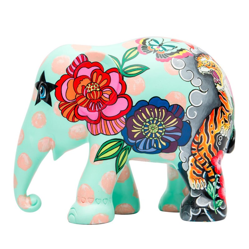 DOVDOV Statua Elefante Blu Portafortuna - Coppia Decorativa In Resina Per Casa E Ufficio - Altezza 22,9 Cm